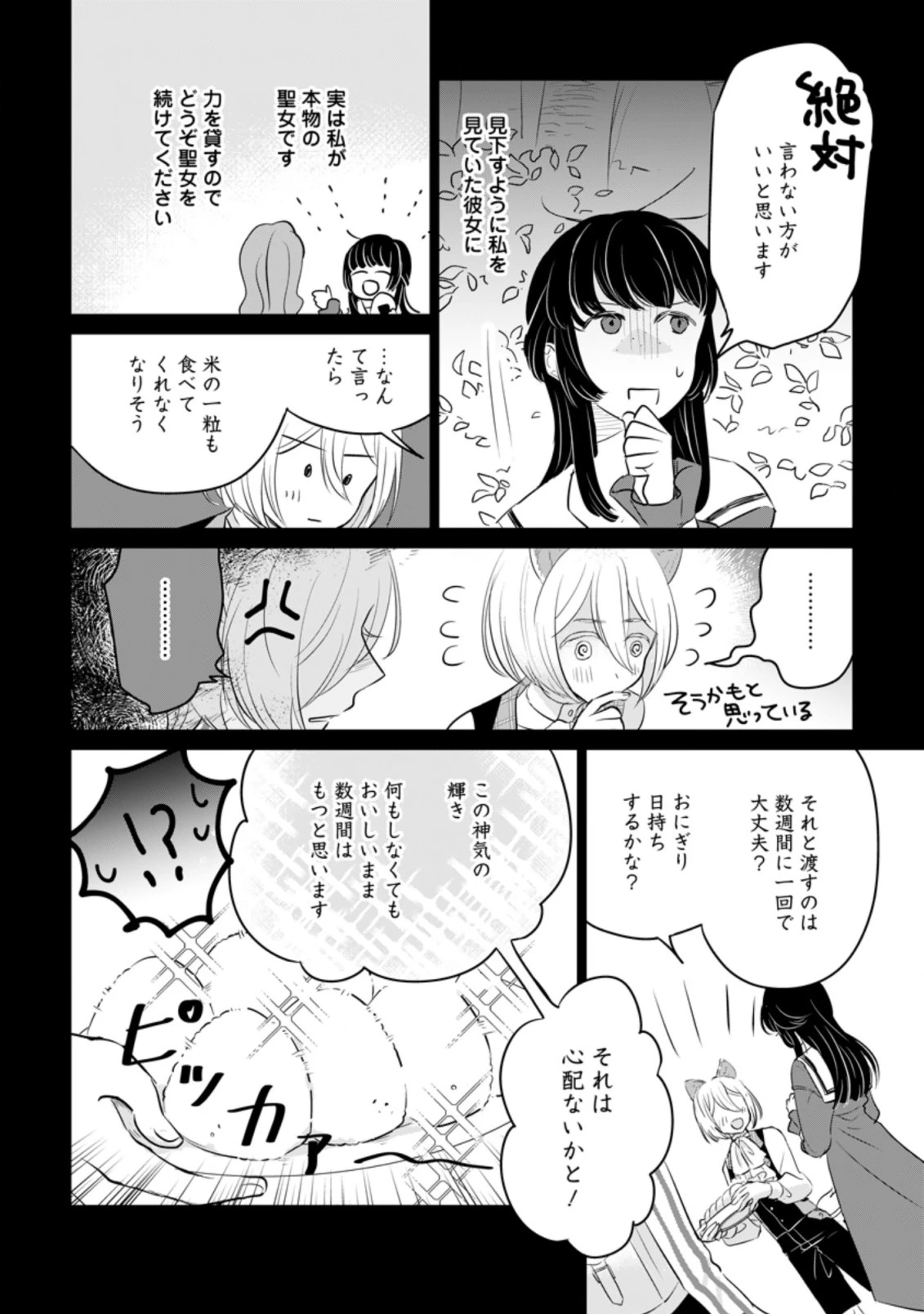 聖女じゃないと追放されたので、もふもふ従者(聖獣)とおにぎりを握る 第12.1話 - 8