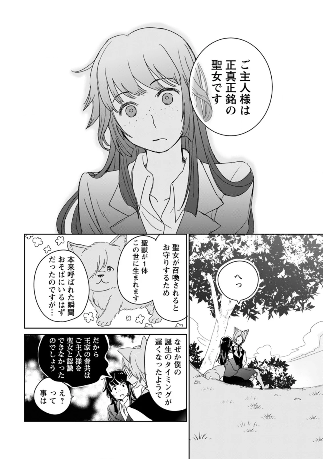 聖女じゃないと追放されたので、もふもふ従者(聖獣)とおにぎりを握る 第1.3話 - 2