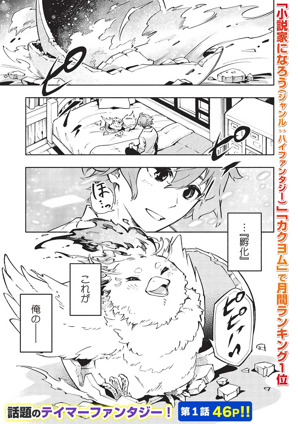 女神から『孵化』のスキルを授かった俺が、なぜか幻獣や神獣を従える最強テイマーになるまで 第1話 - 1