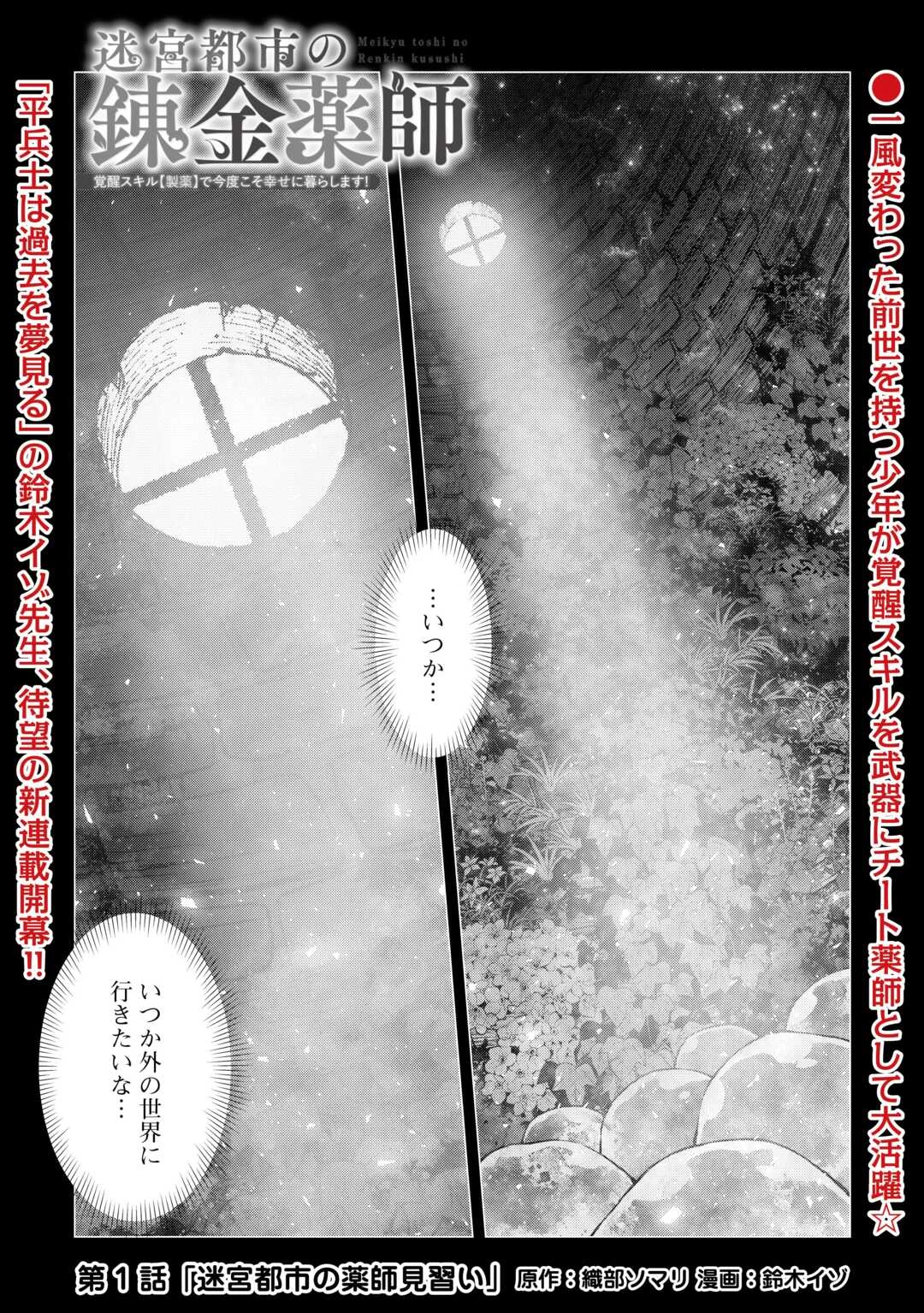 迷宮都市の錬金薬師 覚醒スキル【製薬】で今度こそ幸せに暮らします！ 第1話 - 1
